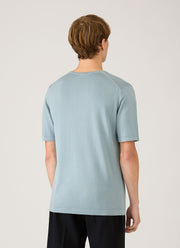 Men's Sea Island Cotton Knit T-shirt in Stone Blue