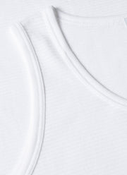 Men's Cellular Cotton Underwear Vest in White