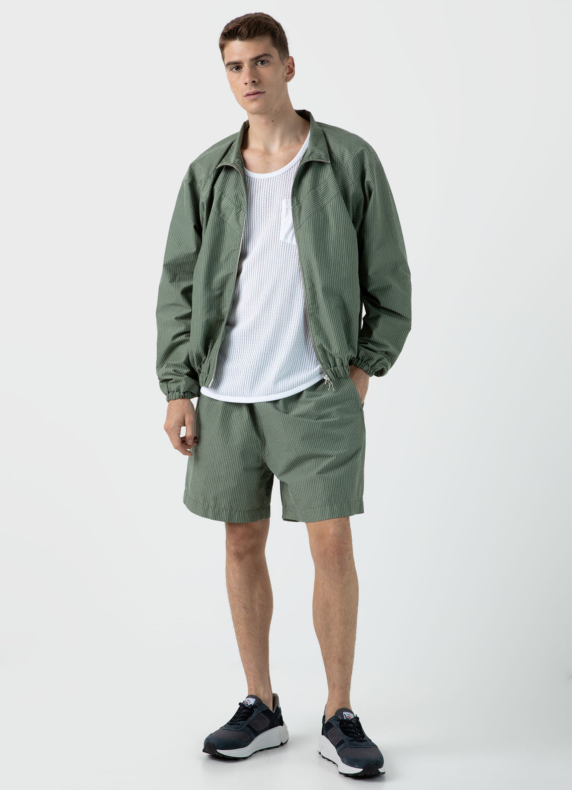 Men's Sunspel x Nigel Cabourn Ripstop Army Short in Army Green