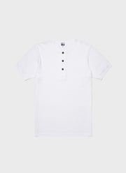 Men's Sunspel x Nigel Cabourn Mesh Henley in White