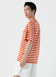 Men's Sunspel x Nigel Cabourn T-shirt in Orange/Stone White