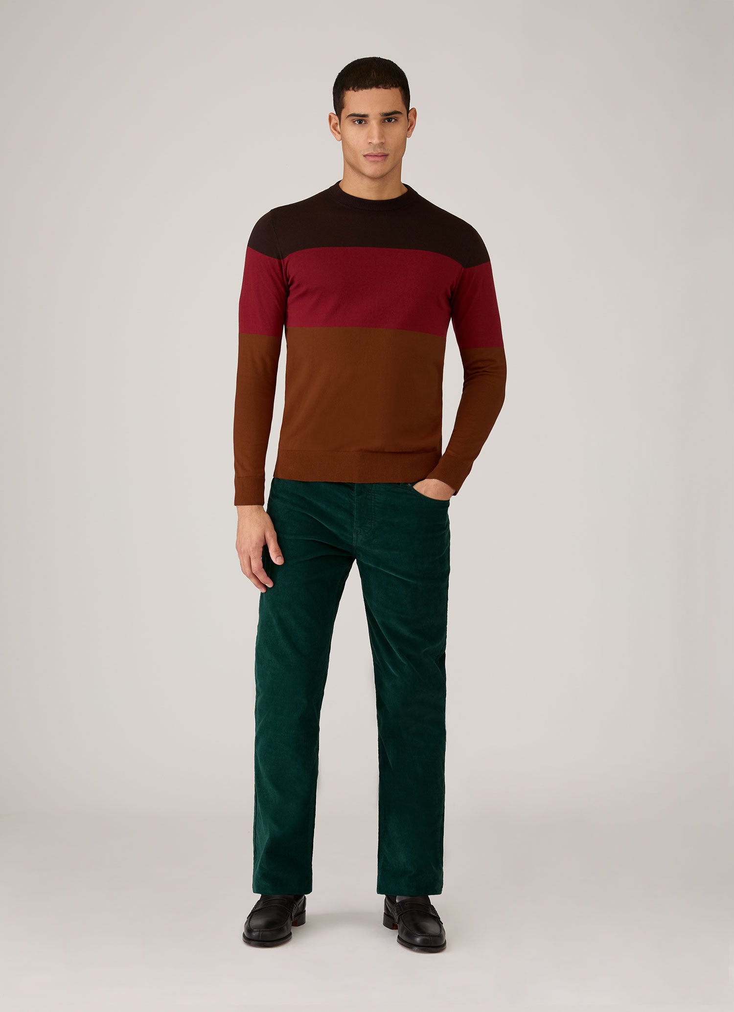 Men's Sunspel x Paul Weller Jumper in Dark Brown | Sunspel