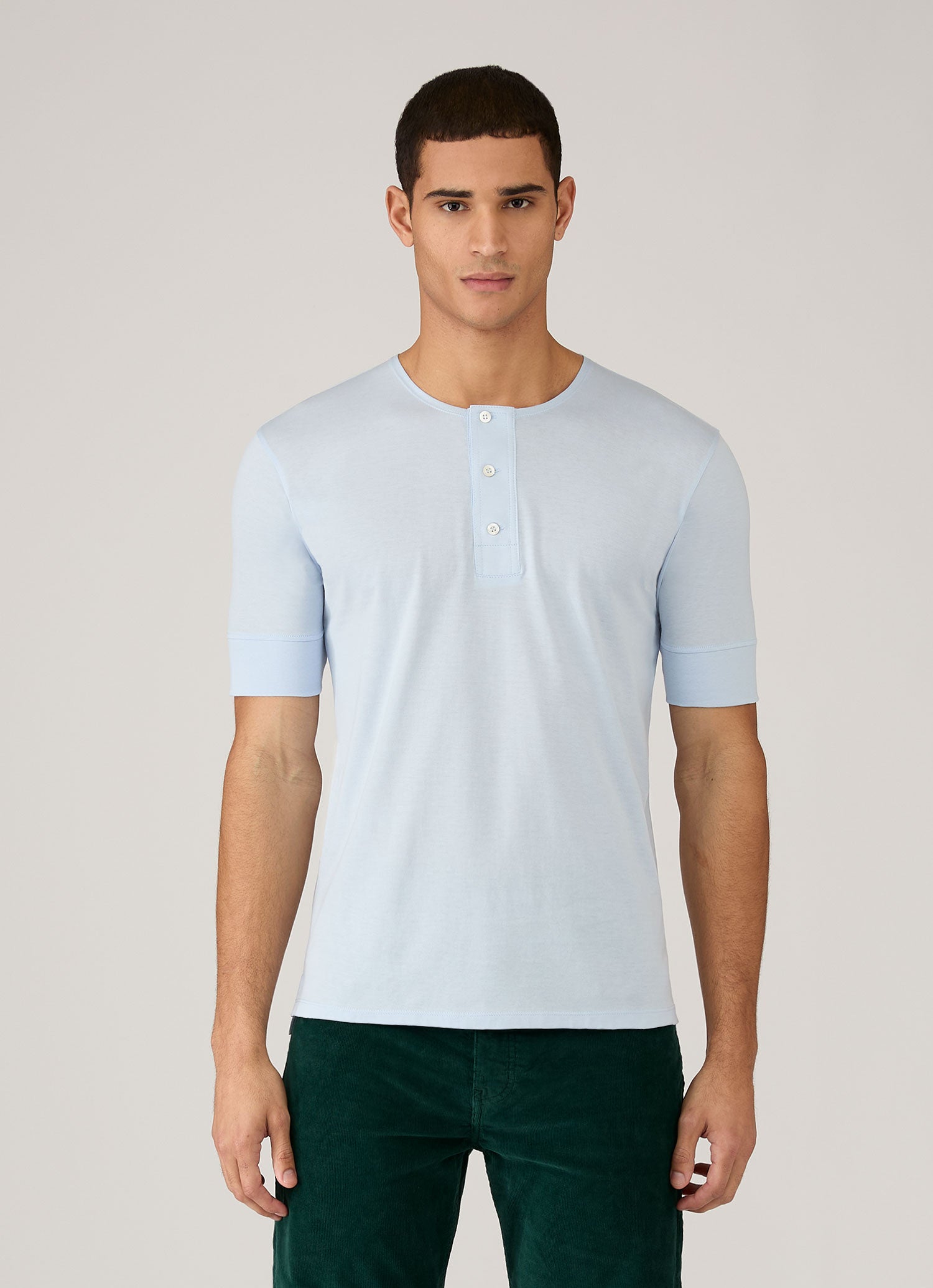 Men's Sunspel x Paul Weller Henley in Ice Blue