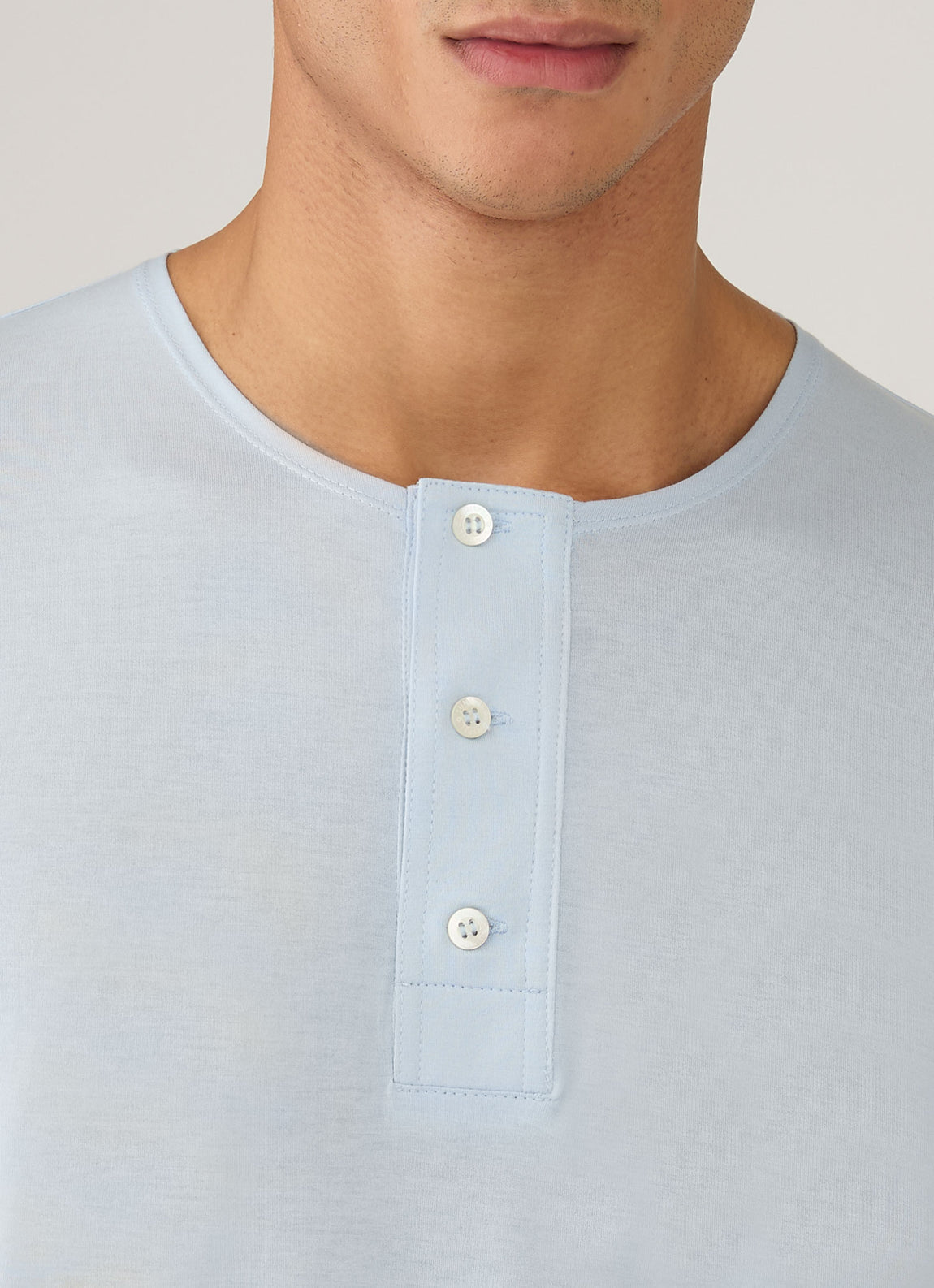 Men's Sunspel x Paul Weller Henley in Ice Blue