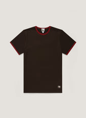 Men's Sunspel x Paul Weller Ringer T-shirt in Dark Brown