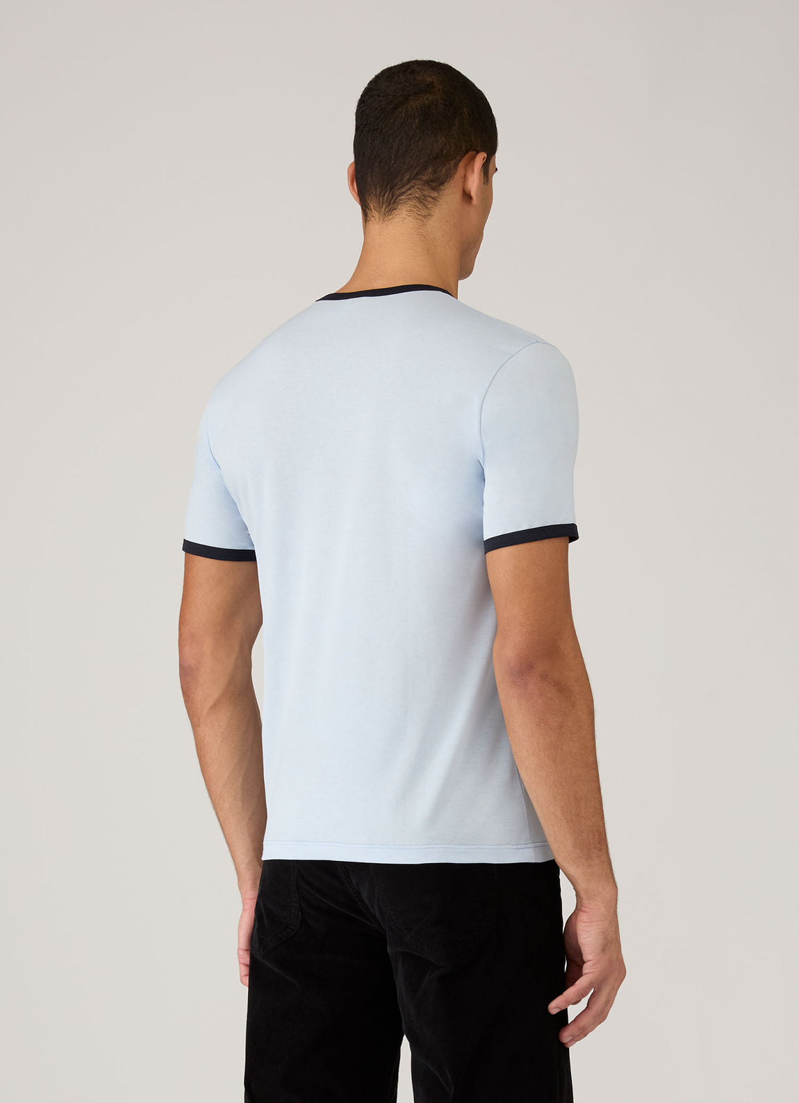 Men's Sunspel x Paul Weller Ringer T-shirt in Ice Blue