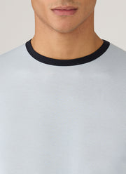 Men's Sunspel x Paul Weller Ringer T-shirt in Ice Blue