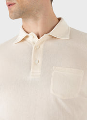 Men's WM Brown Long Sleeve Polo Shirt in Undyed