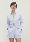 Women's Relaxed Poplin Boxer Short in Pastel Blue
