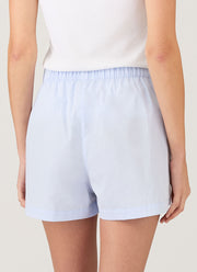 Women's Relaxed Poplin Boxer Short in Pastel Blue