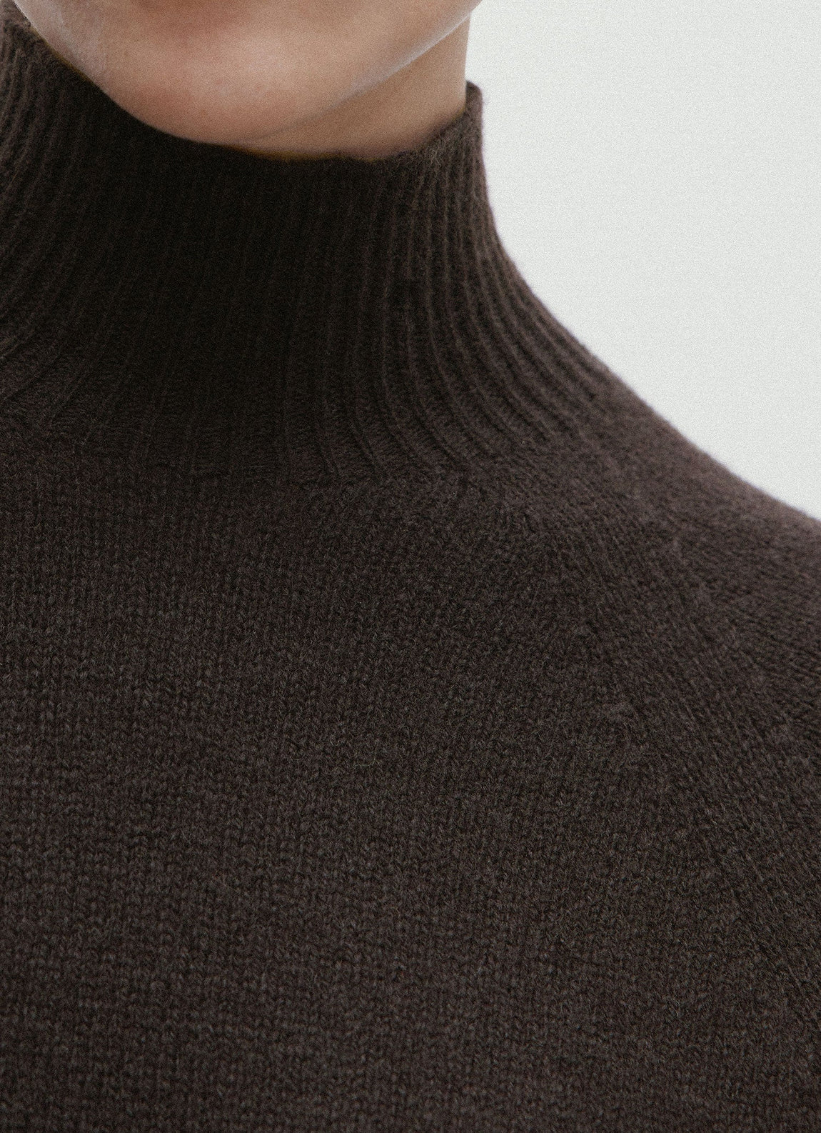 Women's Lambswool Funnel Neck Jumper in Truffle