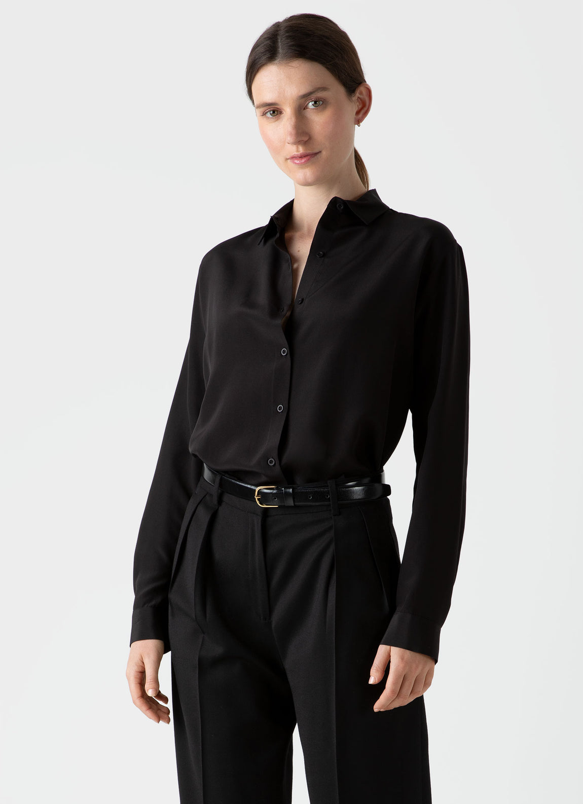 Women's Silk Shirt in Black