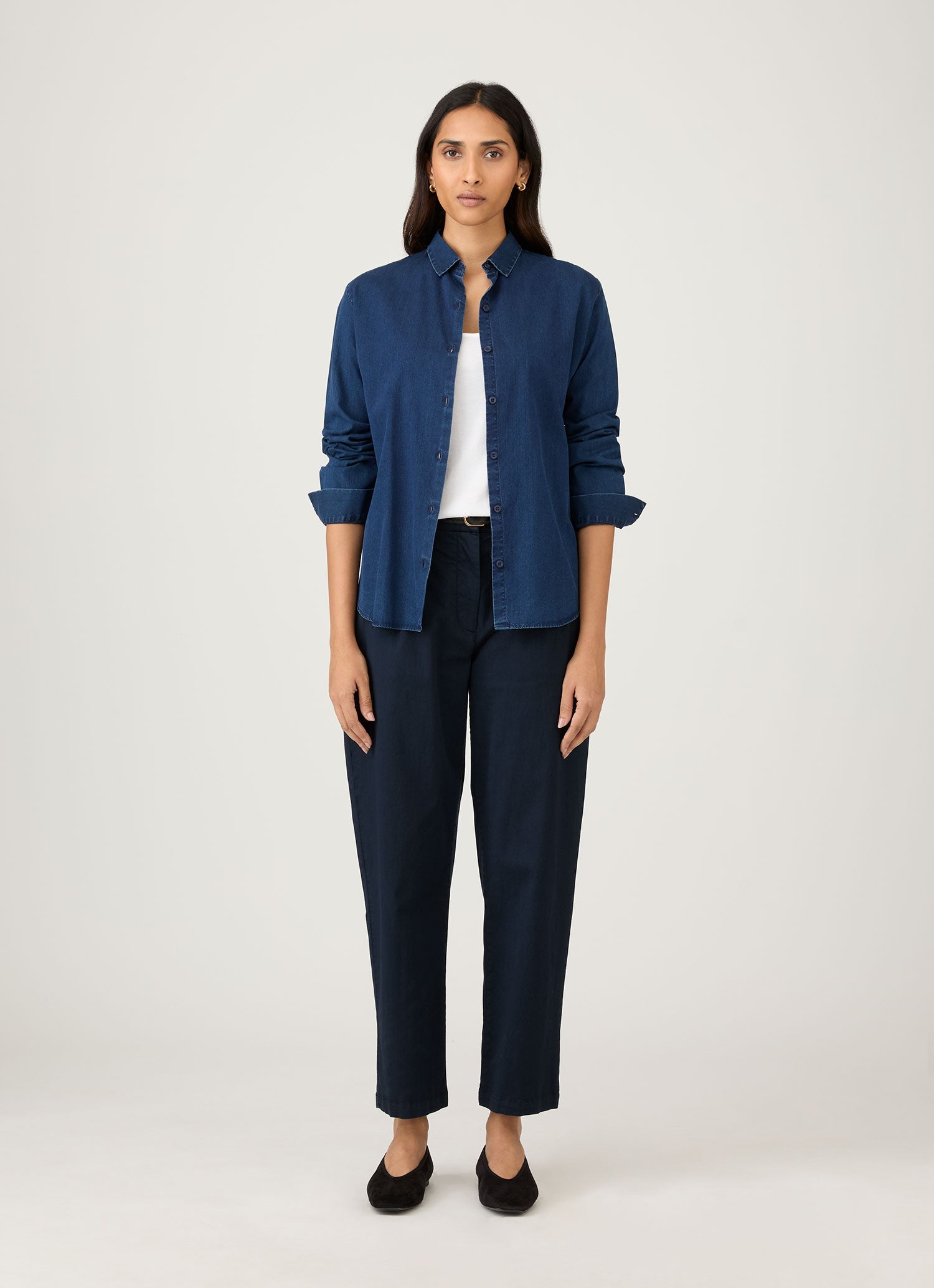Women's Denim Shirt in Indigo | Sunspel