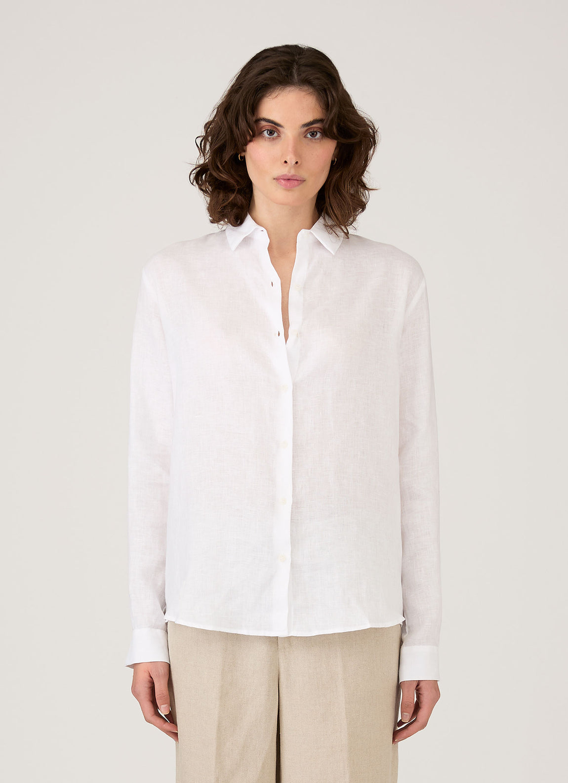 Women's Linen Shirt in White