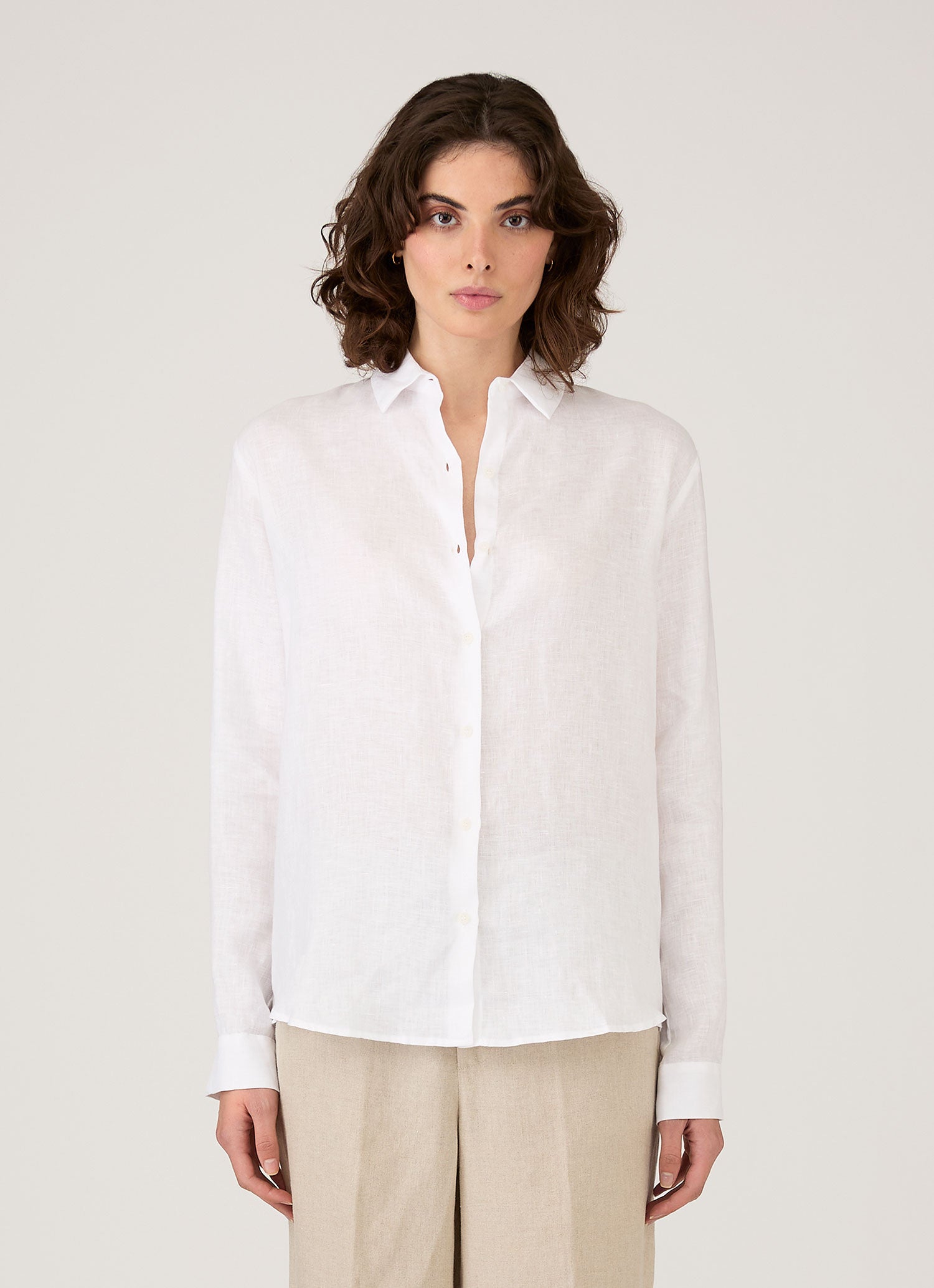Women's Linen Shirt in White