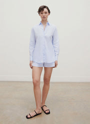 Women's Relaxed Poplin Shirt in Pastel Blue
