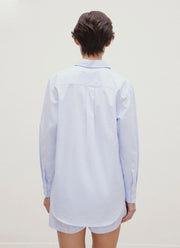 Women's Relaxed Poplin Shirt in Pastel Blue