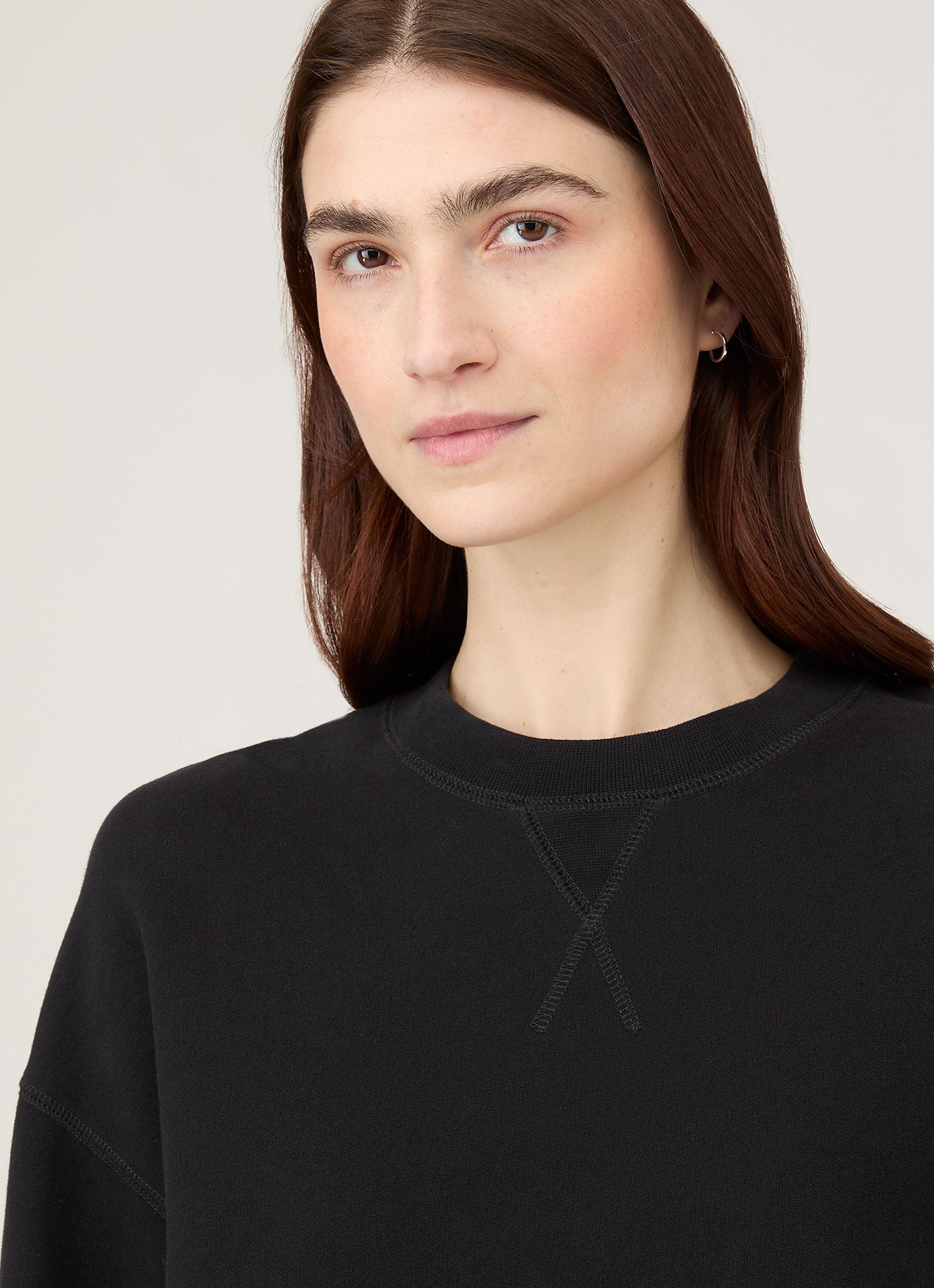 Women's Relaxed Loopback Sweatshirt in Black | Sunspel