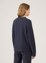 Women's Relaxed Loopback Sweatshirt in Navy