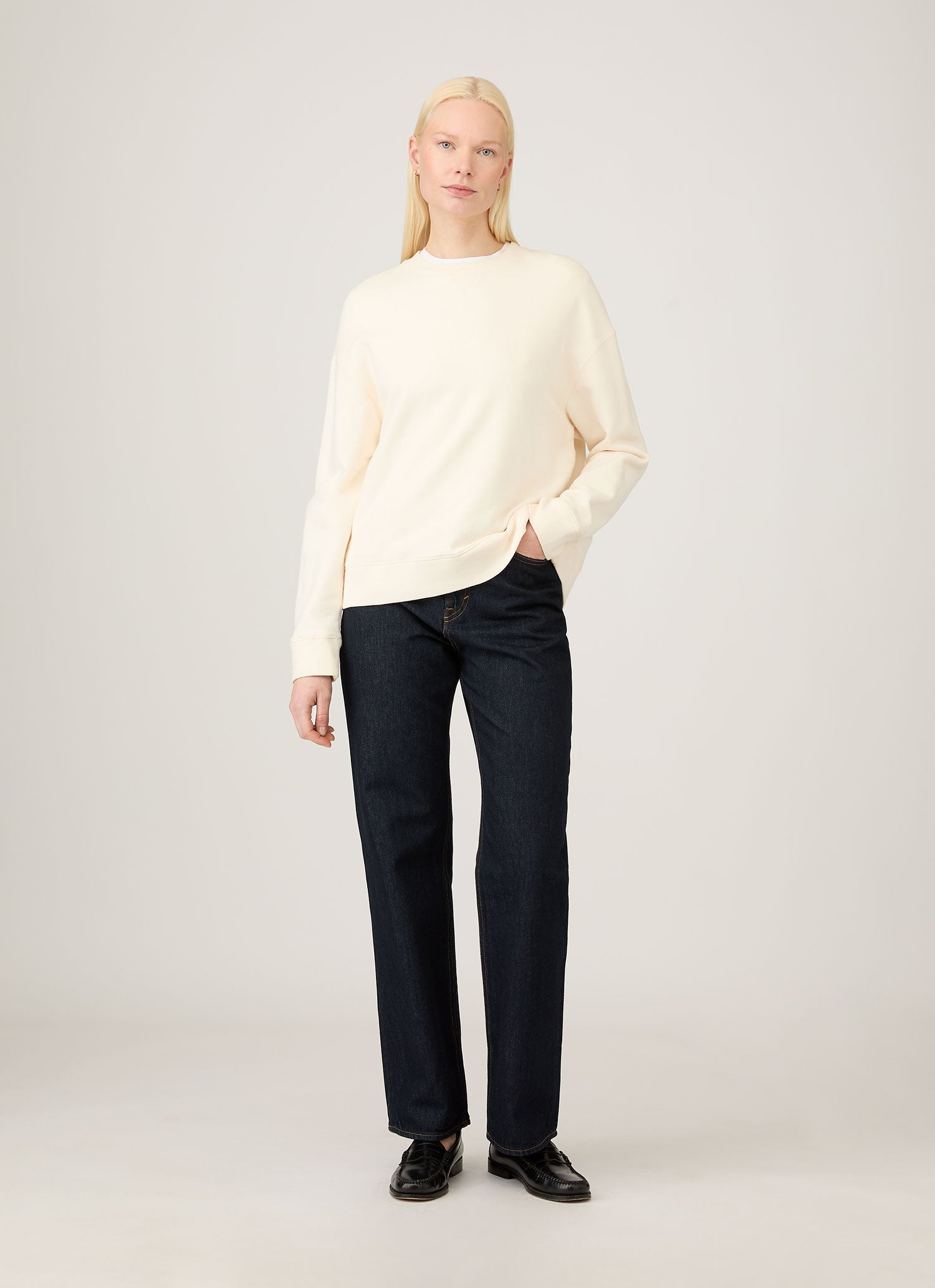 Women's Relaxed Loopback Sweatshirt in Undyed
