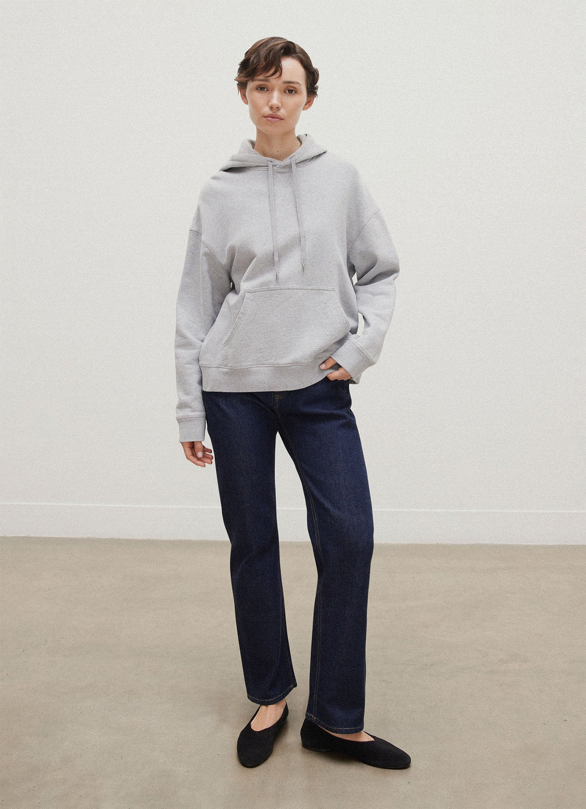 Women's Loopback Hoodie in Grey Melange