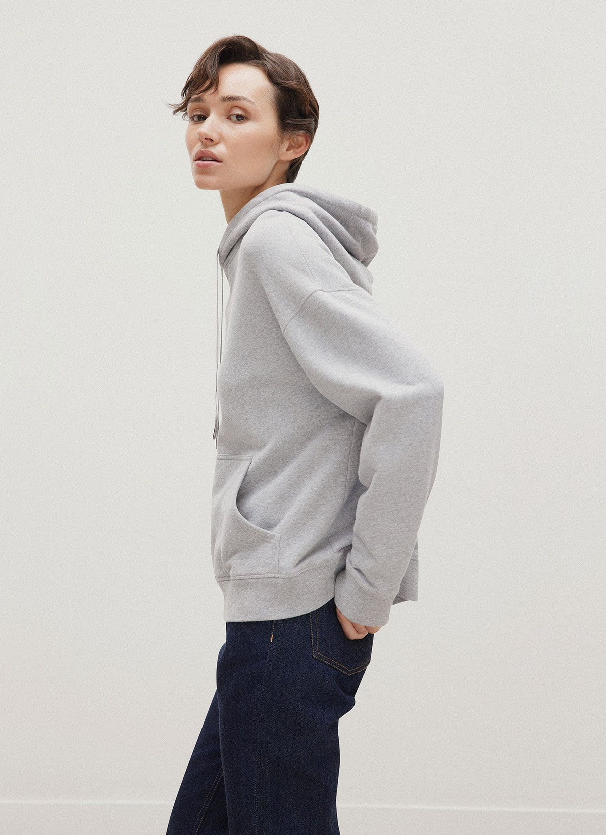 Women's Loopback Hoodie in Grey Melange