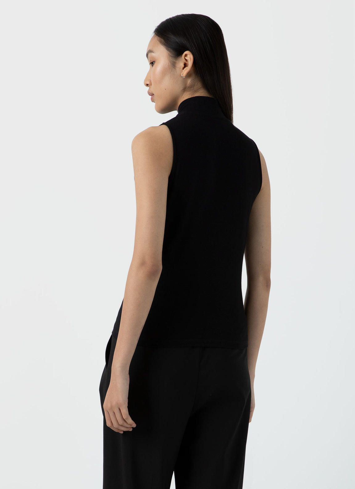Marble High Neck Top Black