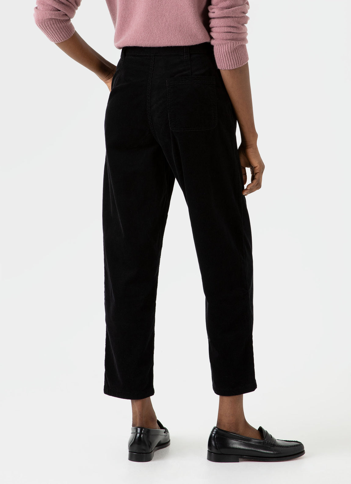 Women's Corduroy Trouser in Black | Sunspel