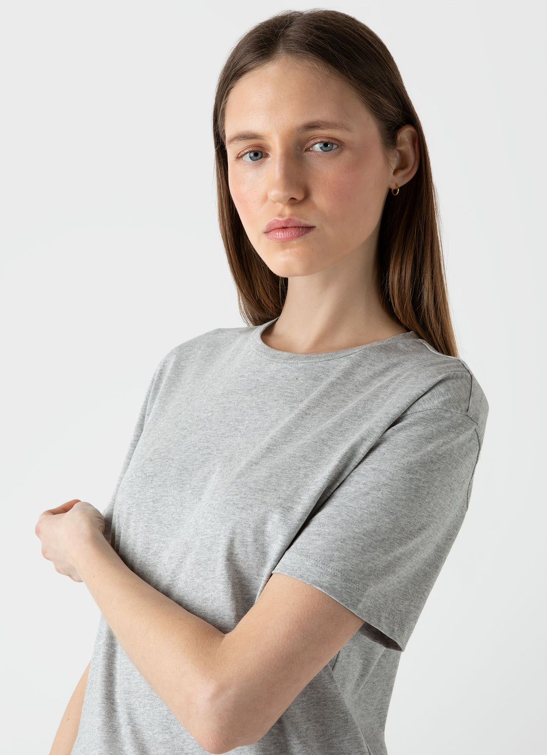 Women's Boy Fit T-shirt in Grey Melange