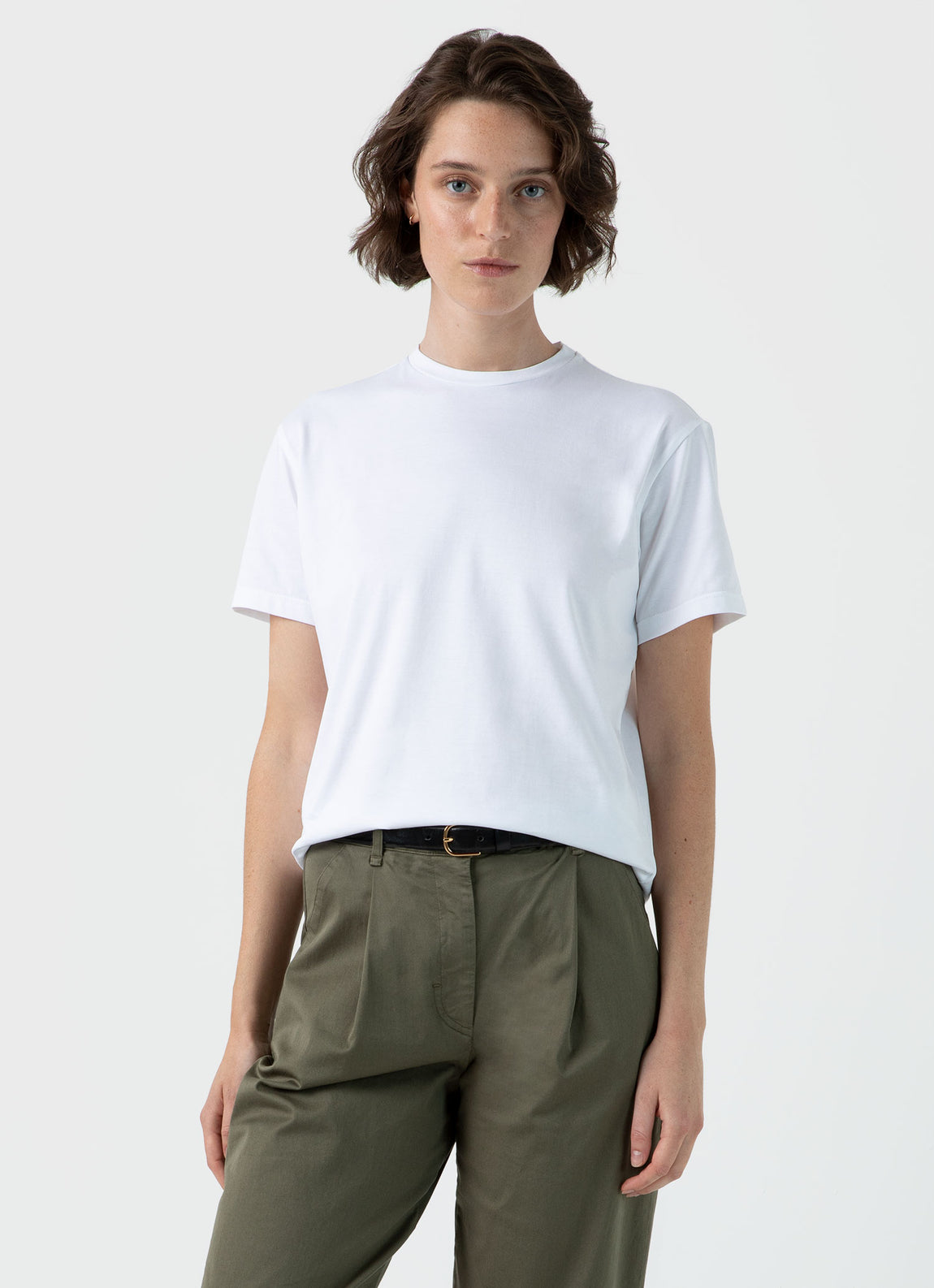 Women's Boy Fit T-shirt in White | Sunspel