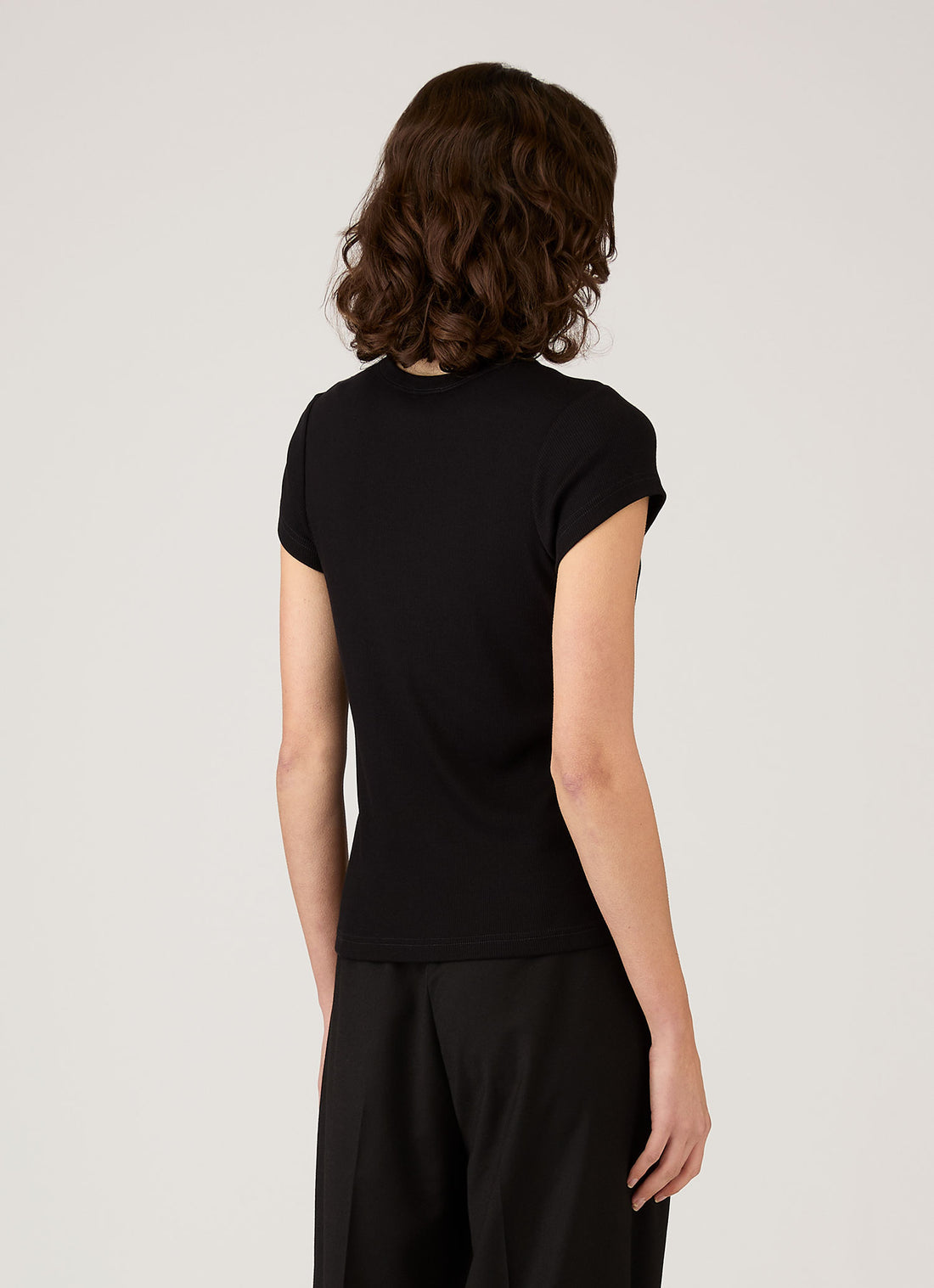 Women's Ribbed T-shirt in Black