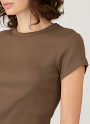 Women's Ribbed T-shirt in Dark Cedar
