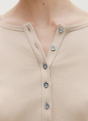 Women's Ribbed Henley in Hazelwood
