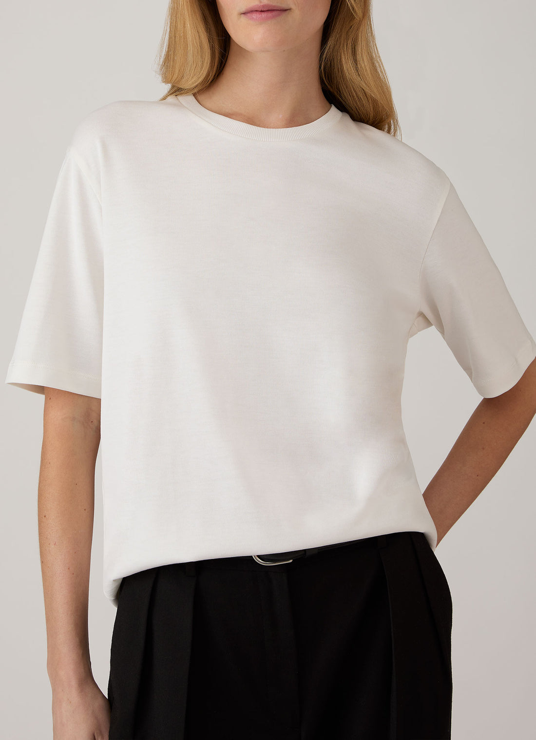 Women's Silk Cotton T-shirt in White
