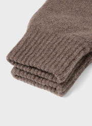 Cashmere Knitted Glove in Umber Brown