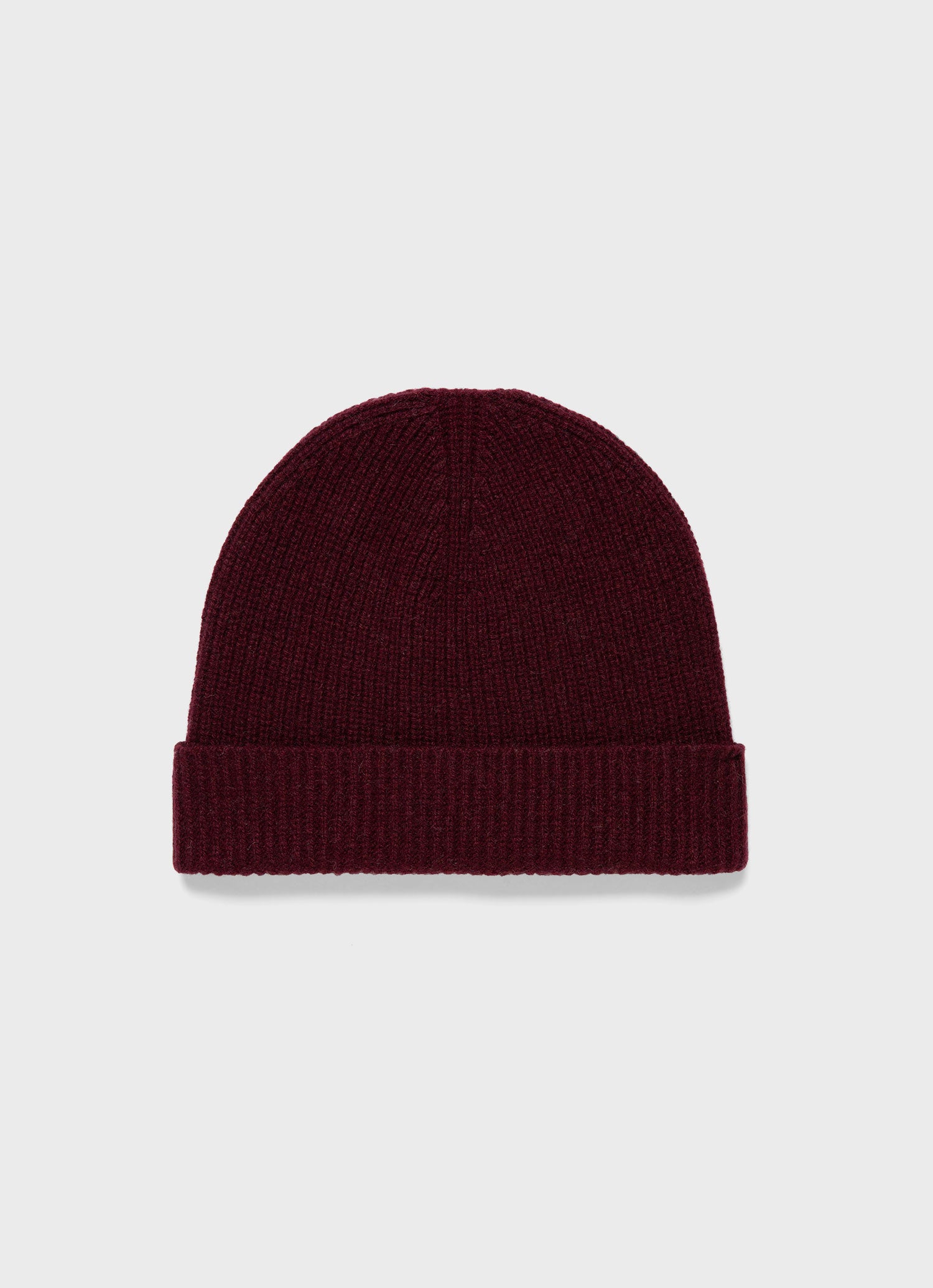 Cashmere Ribbed Hat in Port
