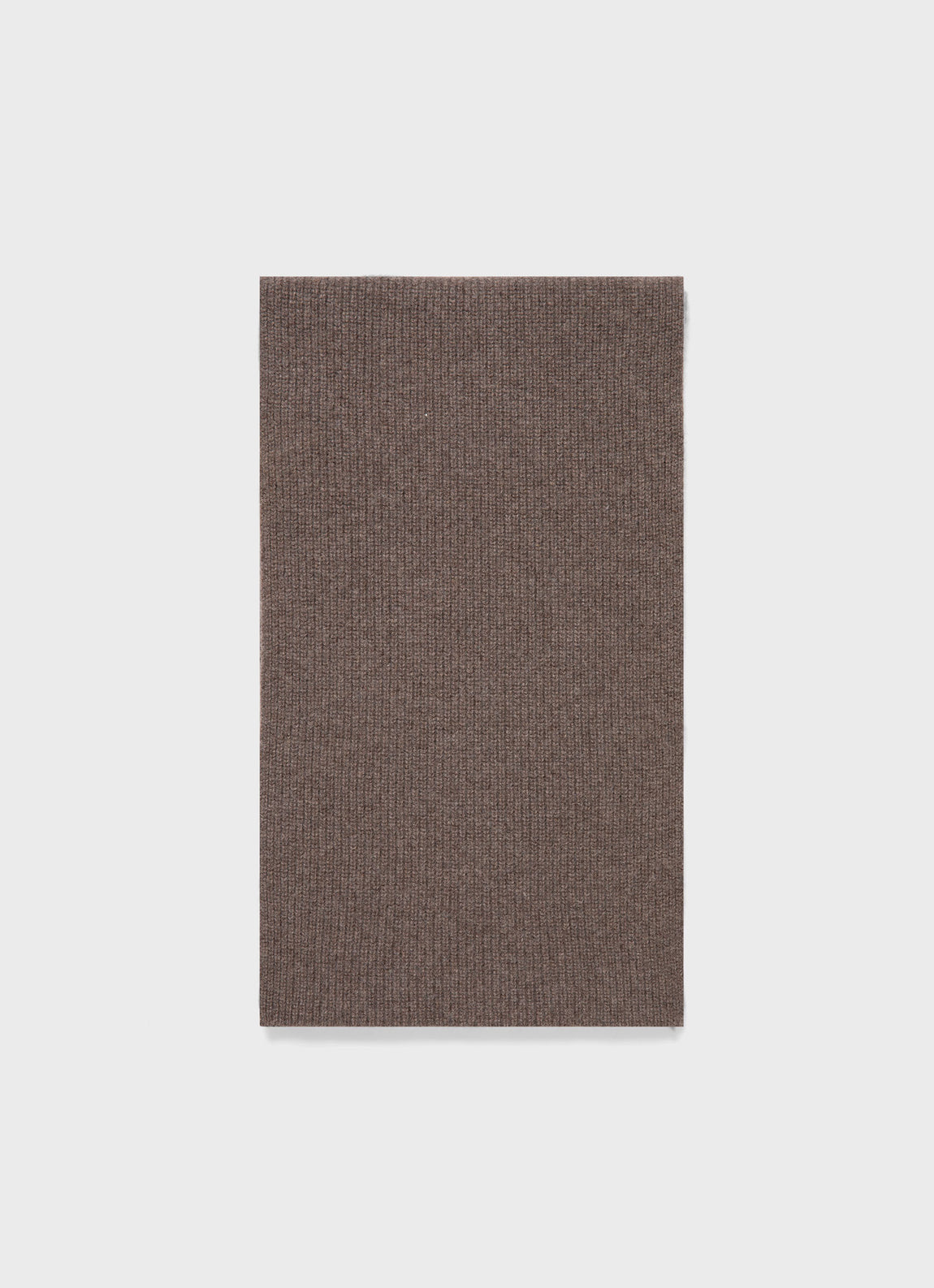 Cashmere Ribbed Scarf in Umber Brown