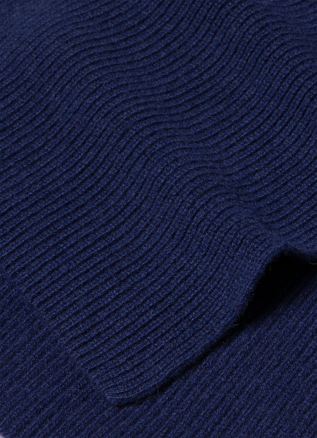 Cashmere Ribbed Scarf in Space Blue