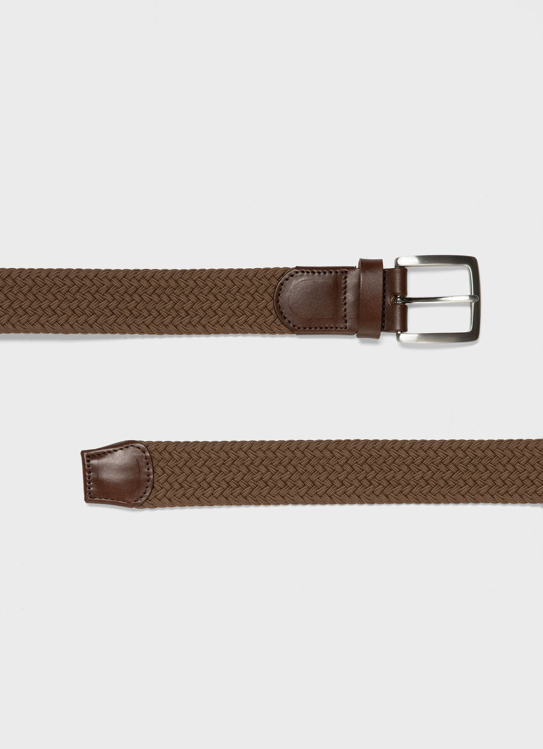 Men's Elasticated Braided Belt in Light Brown