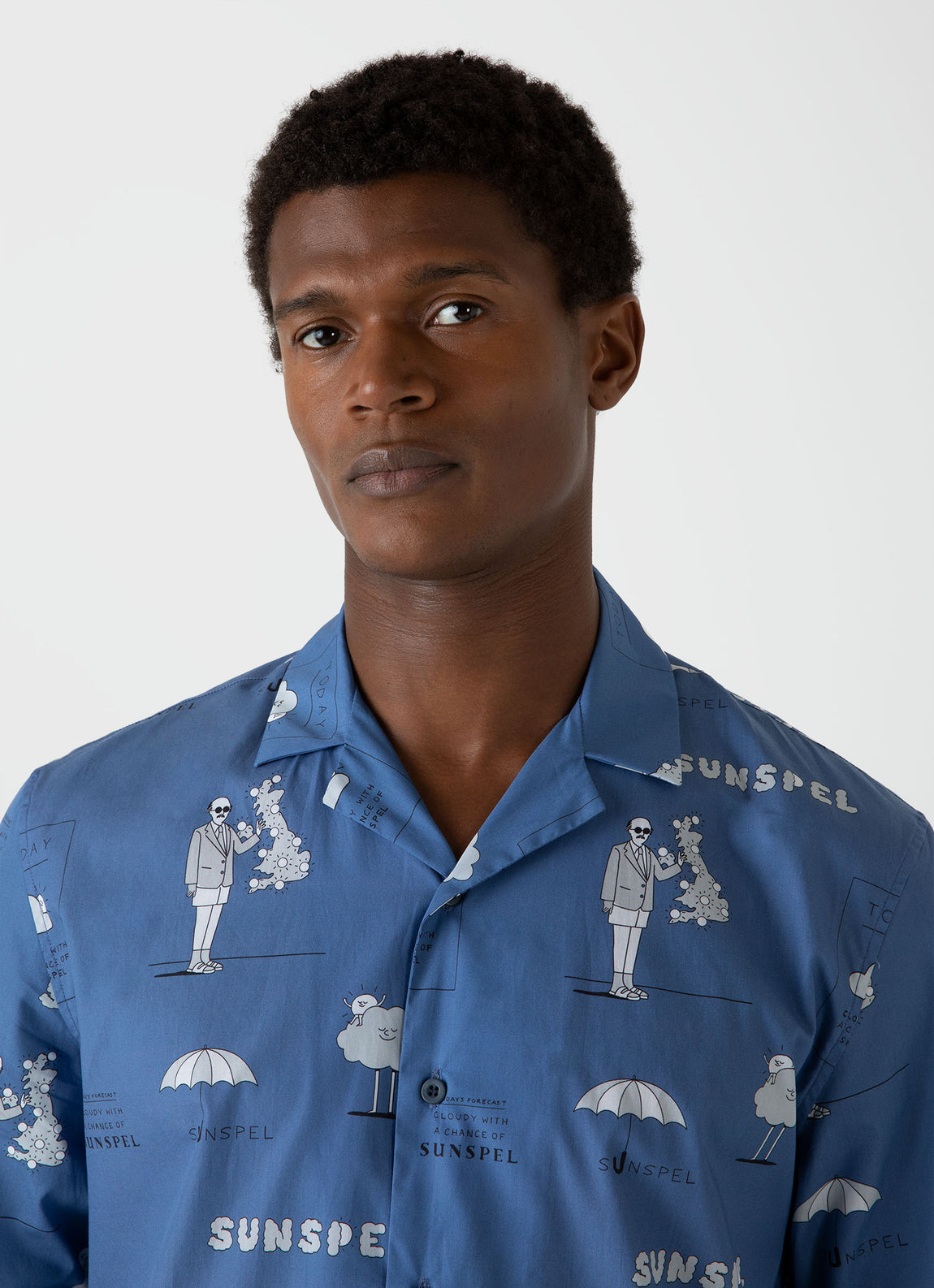 Men's Matt Blease Camp Collar Shirt in Today's Forecast Print