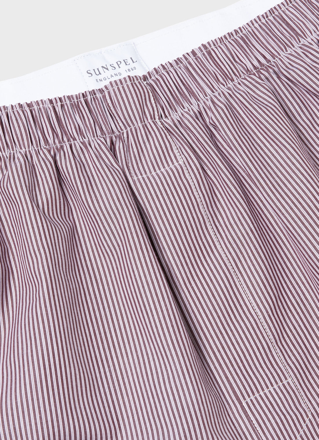 Men's Classic Boxer Shorts in Port/White Stripe