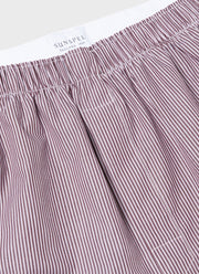 Men's Classic Boxer Shorts in Port/White Stripe