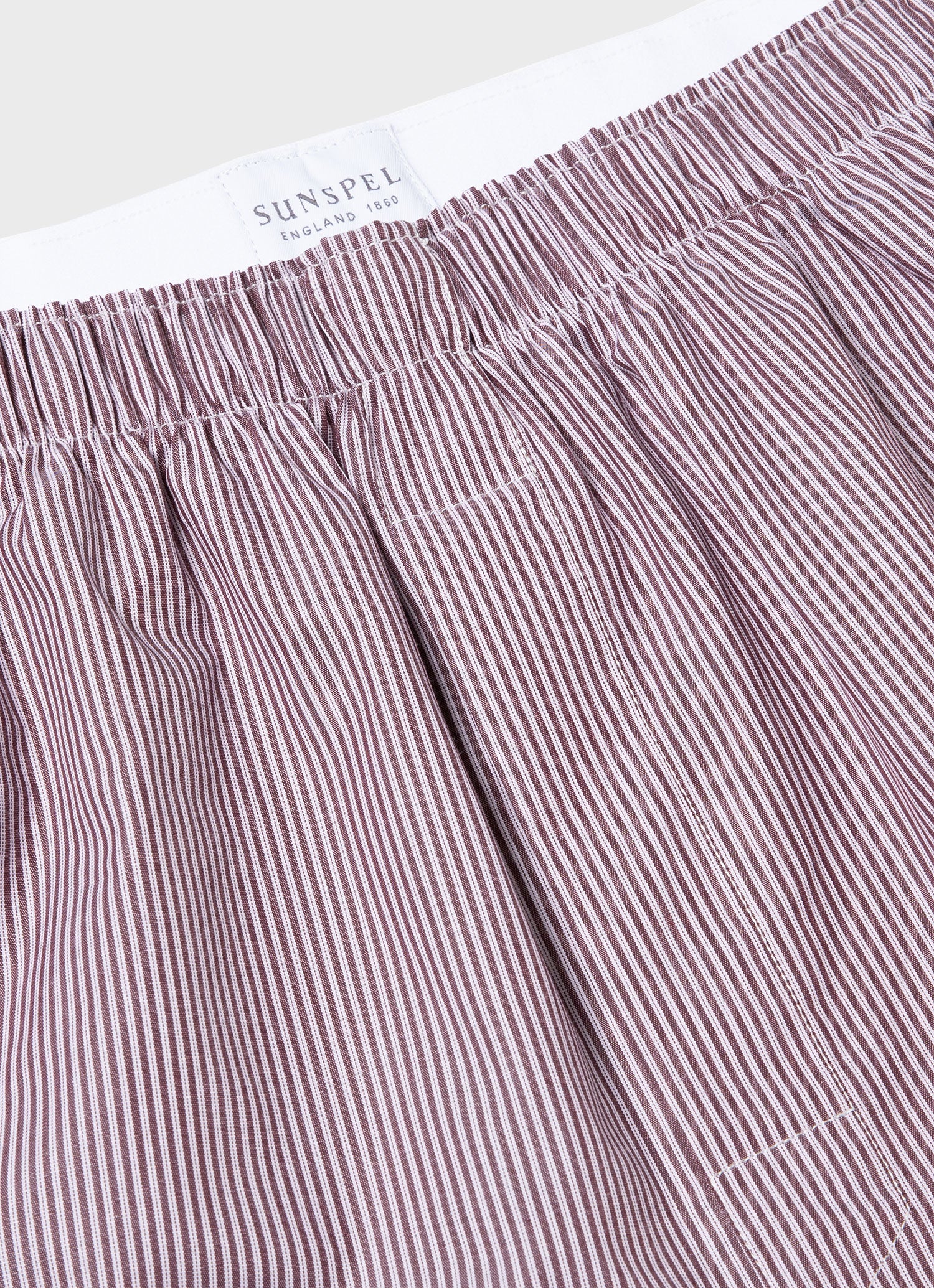 Men's Classic Boxer Shorts in Port/White Stripe