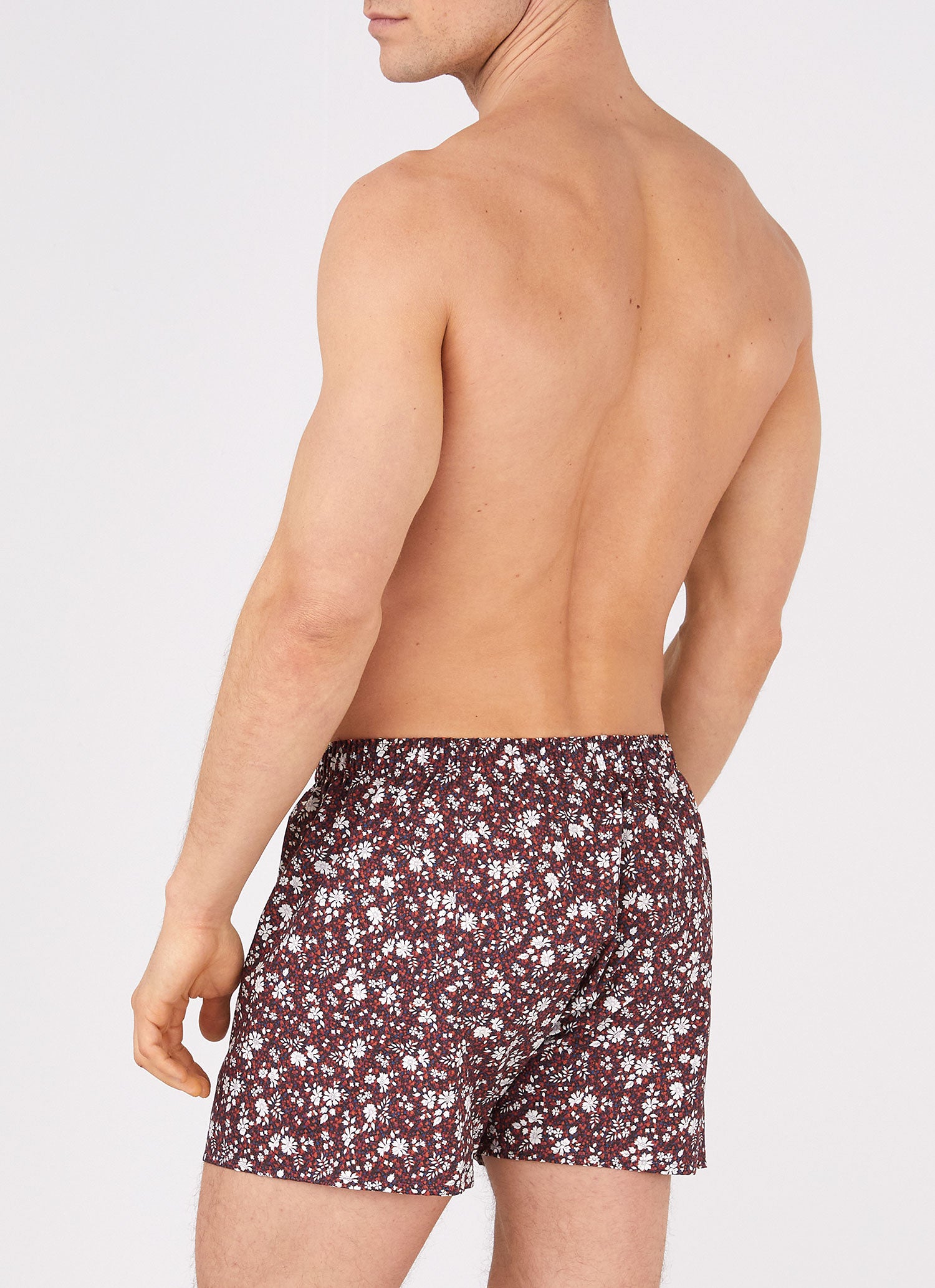 Men's Liberty Print Boxer Shorts in Red Pepper Floral