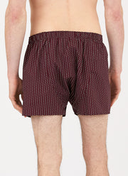 Men's Classic Print Boxer Shorts in Oxblood Mix Diamond Geo