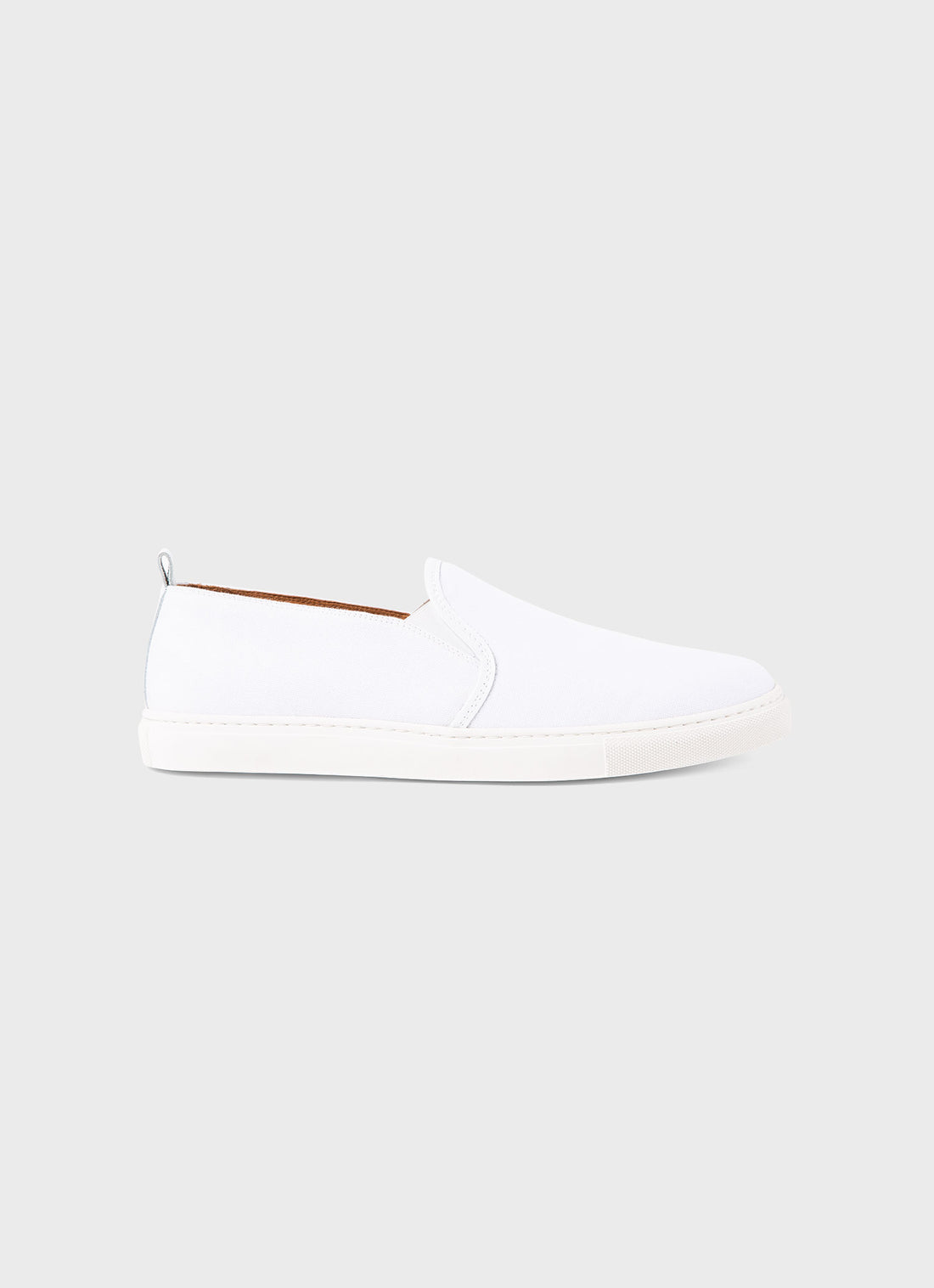 Men's Canvas Slip On Trainer in White