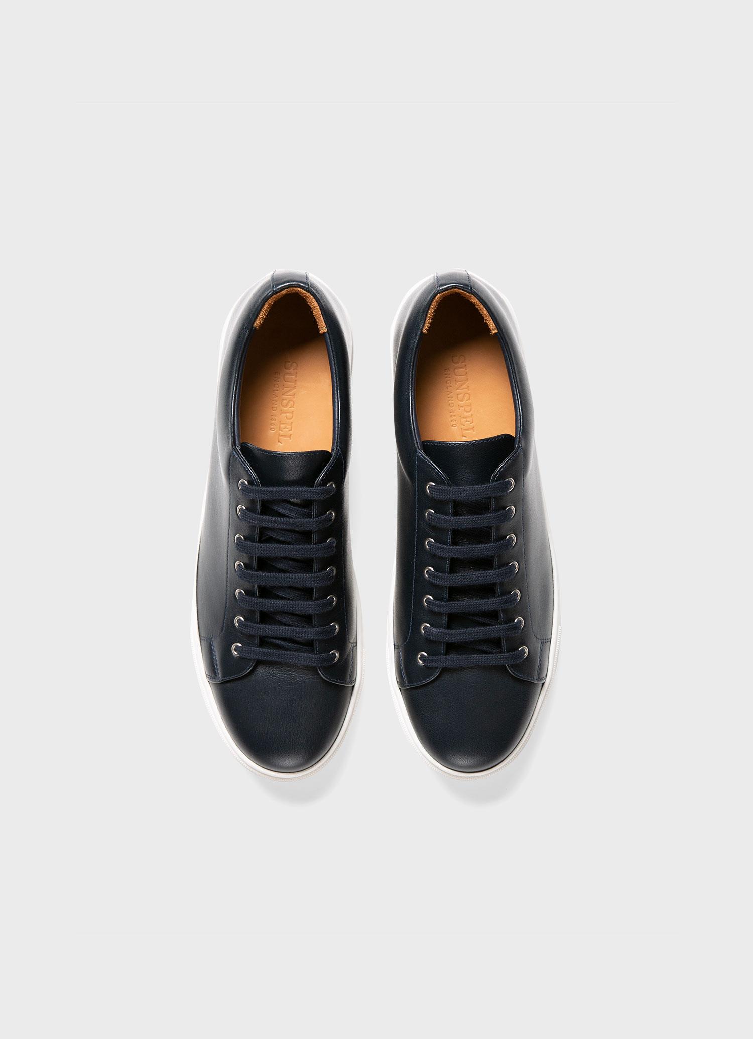 Men's Leather Tennis Shoes in Navy