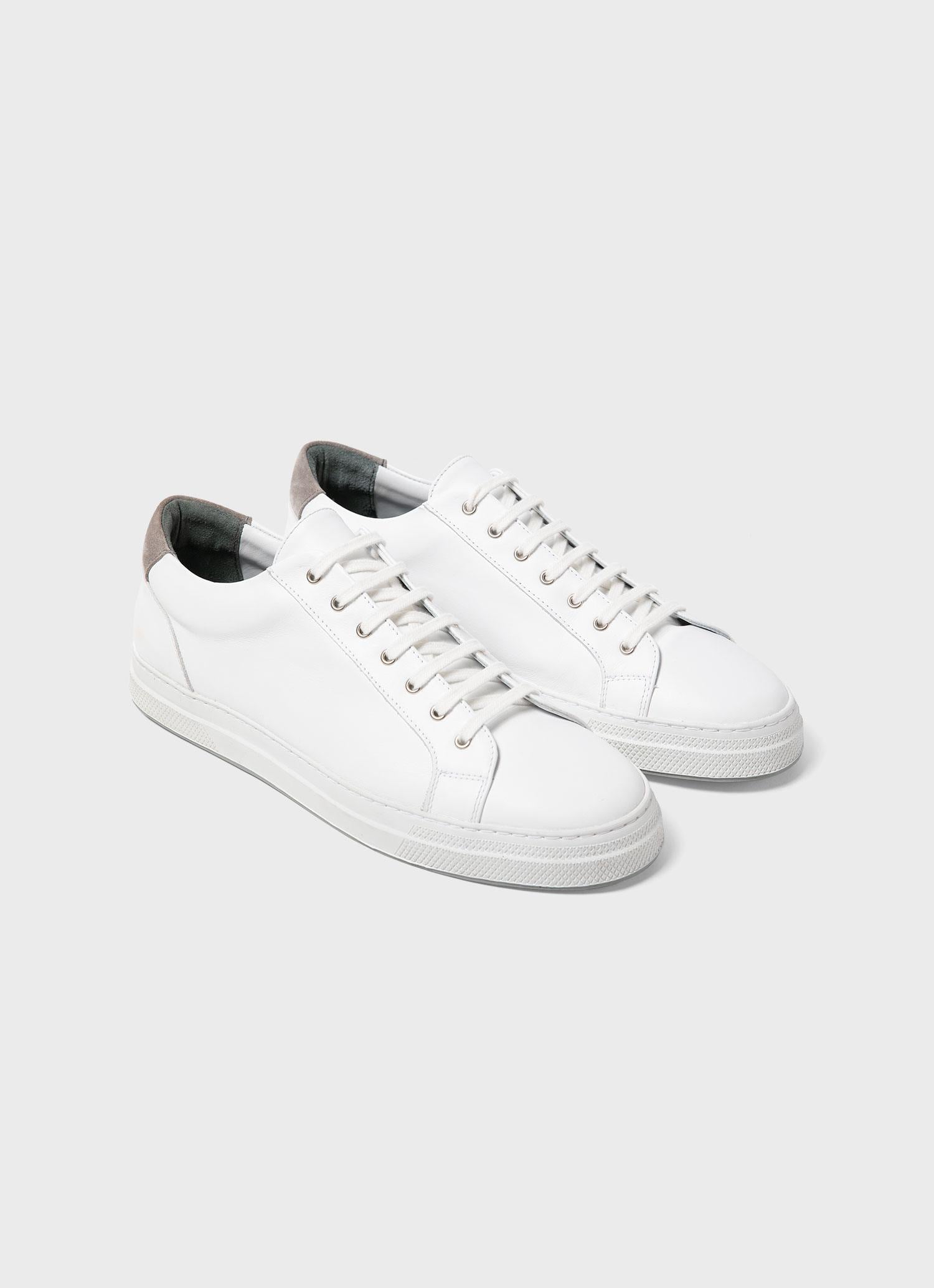 Men's Leather Tennis Shoes in White