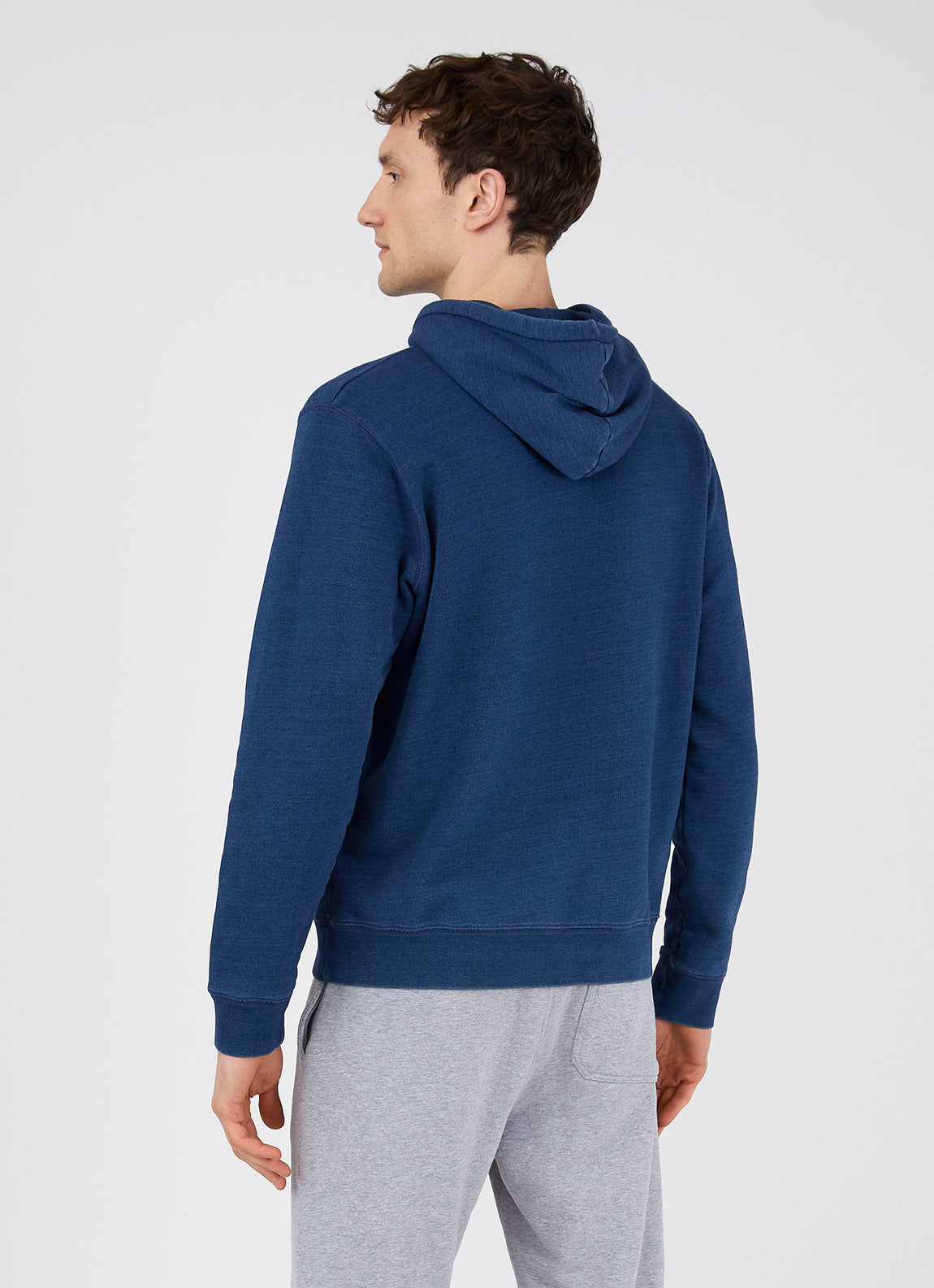 Men's Indigo Loopback Overhead Hoody in Real Indigo