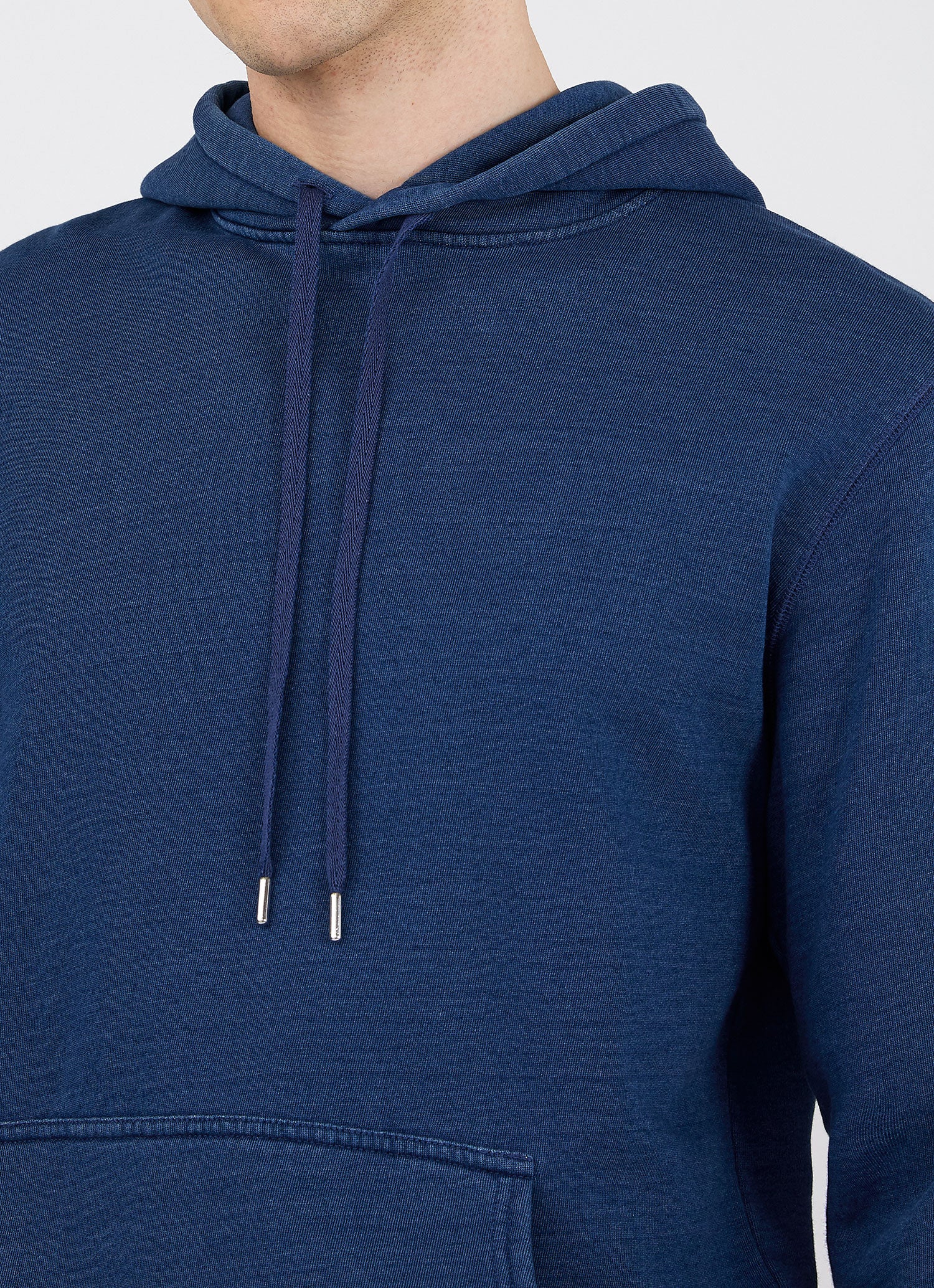 Men's Indigo Loopback Overhead Hoody in Real Indigo